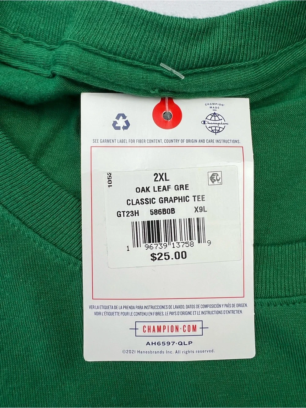 Champion Men’s Join the Club Green Logo T-Shirt Graphic Tee NEW Size 2XL - Picture 5 of 9